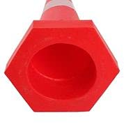 LADWA 1000 mm, 3 Pcs 5 kg Heavy Base Road Traffic Cone, Non Topple, No Fly Cone with Chain Ring, Two Night Visible Reflective Strips, Red Colour for Day Visibility