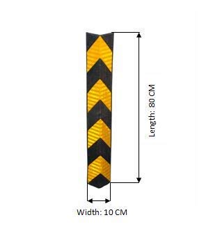 LADWA Parking Safety L Shaped Pillar Guard-LPGF 800mm (Pack of 1)