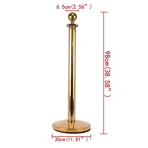 LADWA Set of 4 Golden Finish Q Please (Q Manager) with Red Velvet Rope for Ensuring Social Distancing, Queue Manager with 1.5m Rope, Barricade, Stanchions (Set of 4 Pillar and 2 Rope)