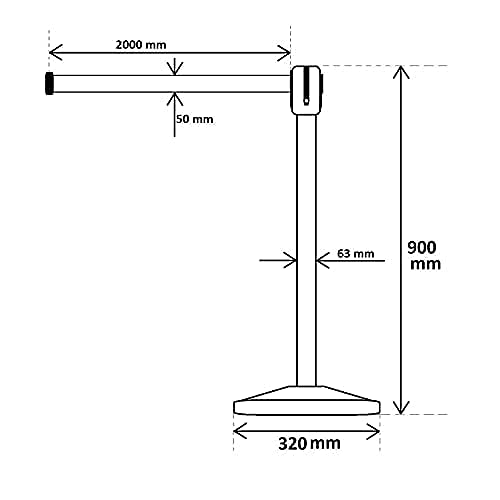 LADWA Set of 4, Q Please (Q Manager) with Red Belt (Steel), Barrier Stanchions | Queue Manager | Crowd Manager - Pack of 4