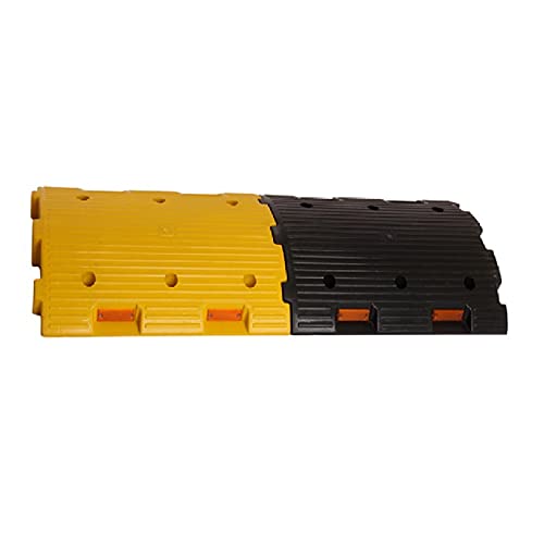 LADWA 4 Mtr, 75 mm Plastic Road Hump Safety Speed Breaker in Black & Yellow Colour for High Visibility