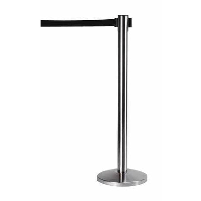 LADWA Set of 1 Q Please (Q Manager), 202 Grade Extendable 2.25 mtr Hook Type Stanchions Barrier Accessories Steel Barricade, Black Que Manager