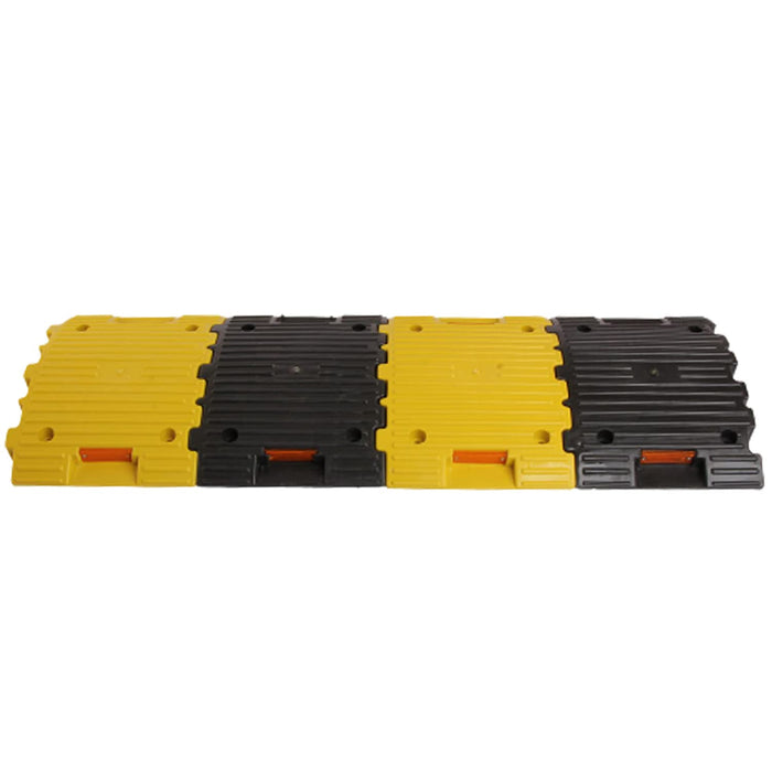 LADWA 1 Mtr Plastic Road Hump Safety Speed Breaker in Black & Yellow Colour for High Visibility - Pack of 1, (2X Yellow - 2 X Black)