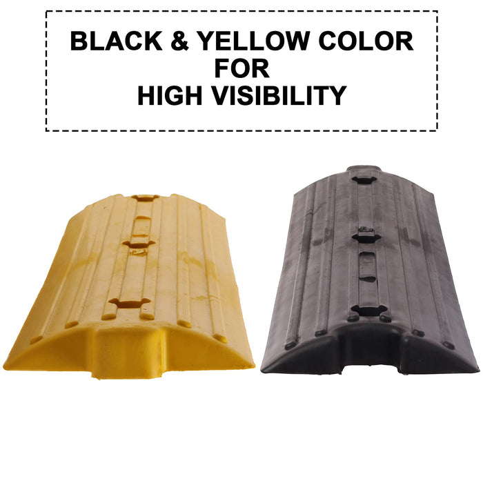 LADWA 4 Mtrs Plastic Rumblers Safety Speed Breaker in Black & Yellow Color for High Visibility