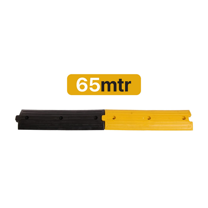 LADWA 130 Piece, 65 Mtrs Plastic Rumblers Safety Speed Breaker in Black & Yellow Color for High Visibility - (1 X Yellow & 1 X Black)