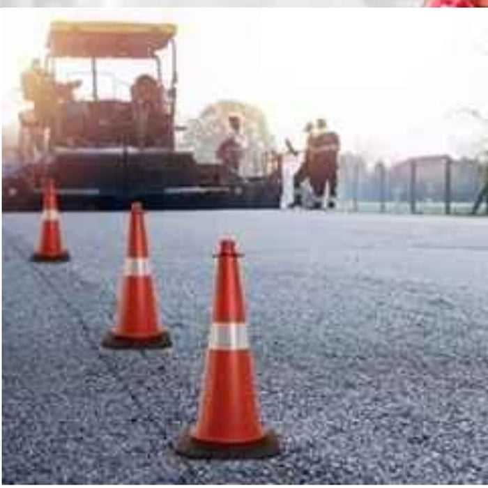 LADWA 750mm Combo of 3 Traffic Safety Cones + 3 mtr chain + 3 Hooks with Reflective Strips Collar For Road Attention