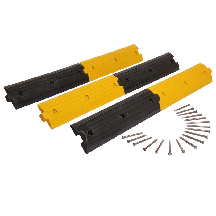 LADWA 4 Mtrs Plastic Rumblers Safety Speed Breaker in Black & Yellow Color for High Visibility