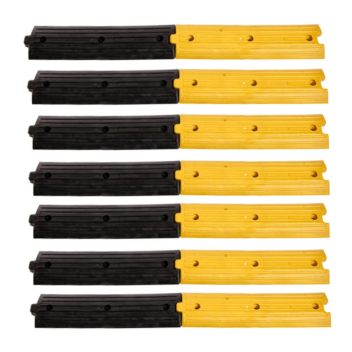 LADWA 14 Piece, 7 Mtrs Plastic Rumblers Safety Speed Breaker in Black & Yellow Color for High Visibility - (7 Yellow & 7 Black)