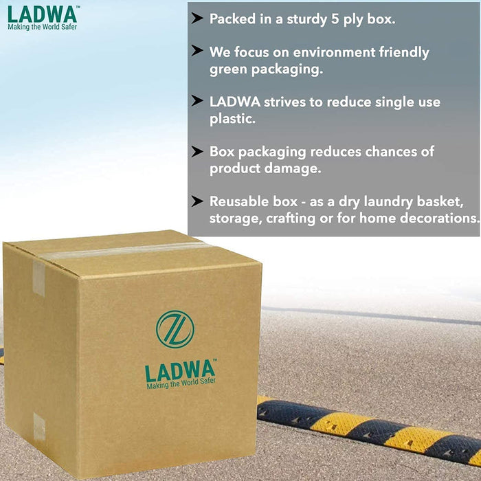 LADWA 3 Mtr, 50mm Plastic Road Hump Safety Speed Breaker in Black & Yellow Colour for High Visibility - (6 Black and 6 Yellow Pieces)