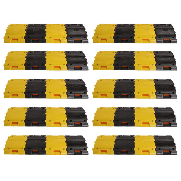 LADWA 10 Mtr 50mm Plastic Road Hump Safety Speed Breaker in Black & Yellow Colour for High Visibility